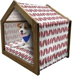Ambesonne Abstract Wooden Pet House, Overlapping Citrus Grape Lemon Fruit Slices Vitamin Organic Food, Indoor & Outdoor Portable Dog Kennel With Pillow And Cover, Small, Vermilion Orange -Pet Care Center 51sihK8mYIL. AC 1