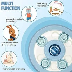 Small Animal Interactive Slow Feeder Ferret Foraging Toy Rabbit Treat Dispenser Hamsters Feeding Bowl Hide Game Toys For Rats Gerbils Bunny Hedgehog Chinchillas Dog Cat (Blue) -Pet Care Center 51slD2A2GTL