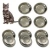 WEWAYKGJ Shallow Cat Food Bowls Stainless Steel Cat Dish Wide Small Dog Bowls Whisker Fatigue Relief Cat Plates For Kittens Puppy Hamster 10 Pcs (6.3 Inch Dia.) -Pet Care Center 51t5dRCosYL
