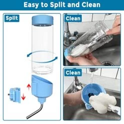 Vannon [2023 New Upgraded] Top Fill Small Animal Water Bottles For Crate 23oz No Drip BPA Free Water Dispenser With Stainless Steel Nozzle For Rabbit, Chinchilla, Ferret, Guinea Pigs, Hedgehog -Pet Care Center 51u33Q08g0L