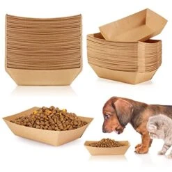 AYENCI Cat Automatic Water, Disposable Dog Feeder Environmental Friendly Pet Convenient Feeding Bowl Paper Dinner Plate Dog Drinking Bowl 100