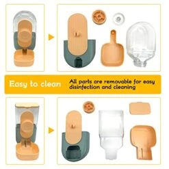 Kathson Hanging Automatic Food Water Dispenser Small Cat Feeder And Water Dispenser Gravity Auto Feeder And Waterer Set For Rabbit Chinchilla Guinea Pig Hedgehog Ferret Kitty Puppy -Pet Care Center 51wZkAdbpYL