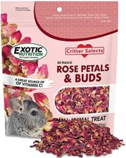 Rose Petals & Buds (4 Oz.) - Healthy Natural Dried Flower Herbivore Treat - Chinchillas, Guinea Pigs, Rabbits, Prairie Dogs, Degus, Hamsters, Rats, Squirrels, Sugar Gliders & Other Small Pets -Pet Care Center 51x0yWrQjBL. AC