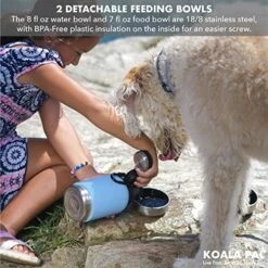 KOALA PAL 32oz Portable Dog Water Bottle W/Dog Bowls, Dog Travel Water Bottle + Travel Dog Bowls, Human And Dog Water Bottle, Dog Water Bowl Dispenser, Dog Travel Bowl, Travel Accessories For Dogs -Pet Care Center 51x6L9NCFAL