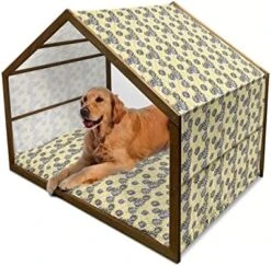 Ambesonne Abstract Wooden Pet House, Overlapping Citrus Grape Lemon Fruit Slices Vitamin Organic Food, Indoor & Outdoor Portable Dog Kennel With Pillow And Cover, Small, Vermilion Orange -Pet Care Center 51y5nXZ44qL. AC 1