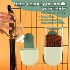 2PCS Hanging Pet Food Water Dispenser Automatic Small Pet Feeder For Cage(Cage Spacing Over 1.2Inchx1.2Inch), Rabbit Food Holder Water Dispenser Set For Bunny Kitten Guinea Pig Ferret Small Dog -Pet Care Center 51z01ql8qOL
