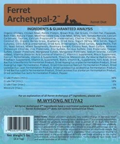 Wysong Ferret Archetypal-2 - Dry Ferret Food, 5 Pound Bags, (Pack Of 4)